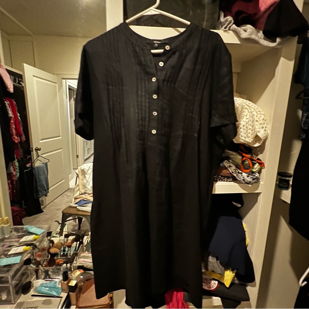 Quince XL black linen dress. Worn only 1-2x.